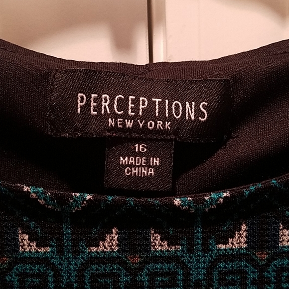 Perceptions turquoise and black dress - Picture 5 of 5